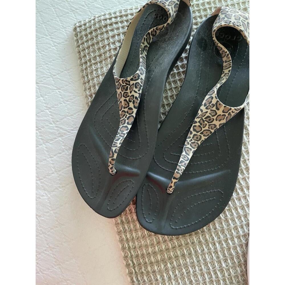 Crocs size 10 women’s sandals animal print new without tags